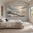 Blue-Gray Hand-Painted Oil Painting, Breaking Waves and Open Sky #KJ75TCEM
