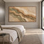 Earth-Tone Hand-Painted 3D Textured Oil Painting, Olive and Brown Strata #CZ83GDFB