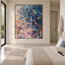 Blue and Blush Hand-Painted Oil Painting, Blue and Blush Abstract Marks #YO8L63PE