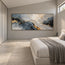 Gray Hand-Painted 3D Textured Oil Painting, Dark Layers and Gold Tones #X6RDSFYU