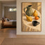 Yellow Hand-Painted Oil Painting, Pears and a Green Pitcher in Sunlight #D50B9HBJ