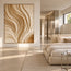 Cream Hand-Painted 3D Textured Oil Painting, Flowing Ribbon Abstract #3SILN1UH