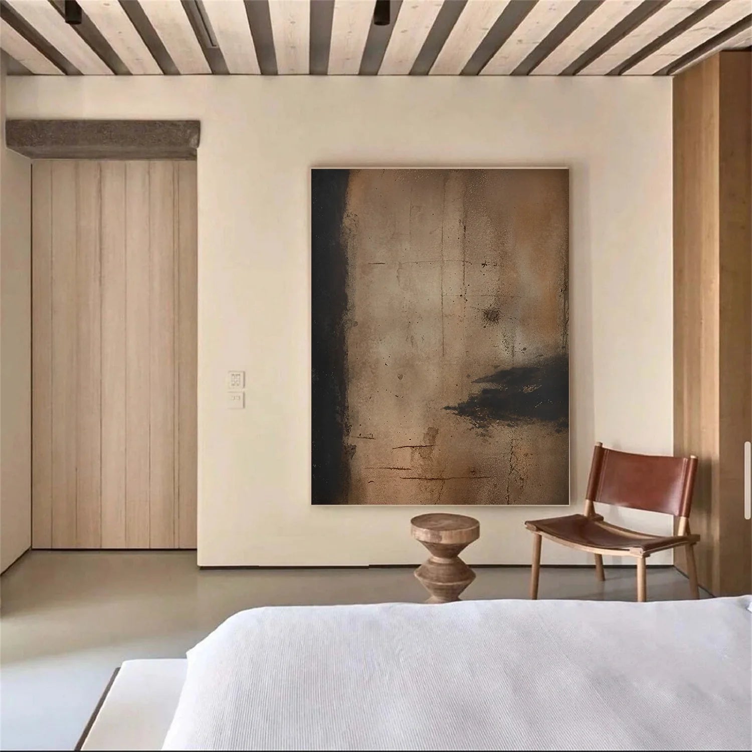 Beige and Brown Abstract Tranquility #WA515