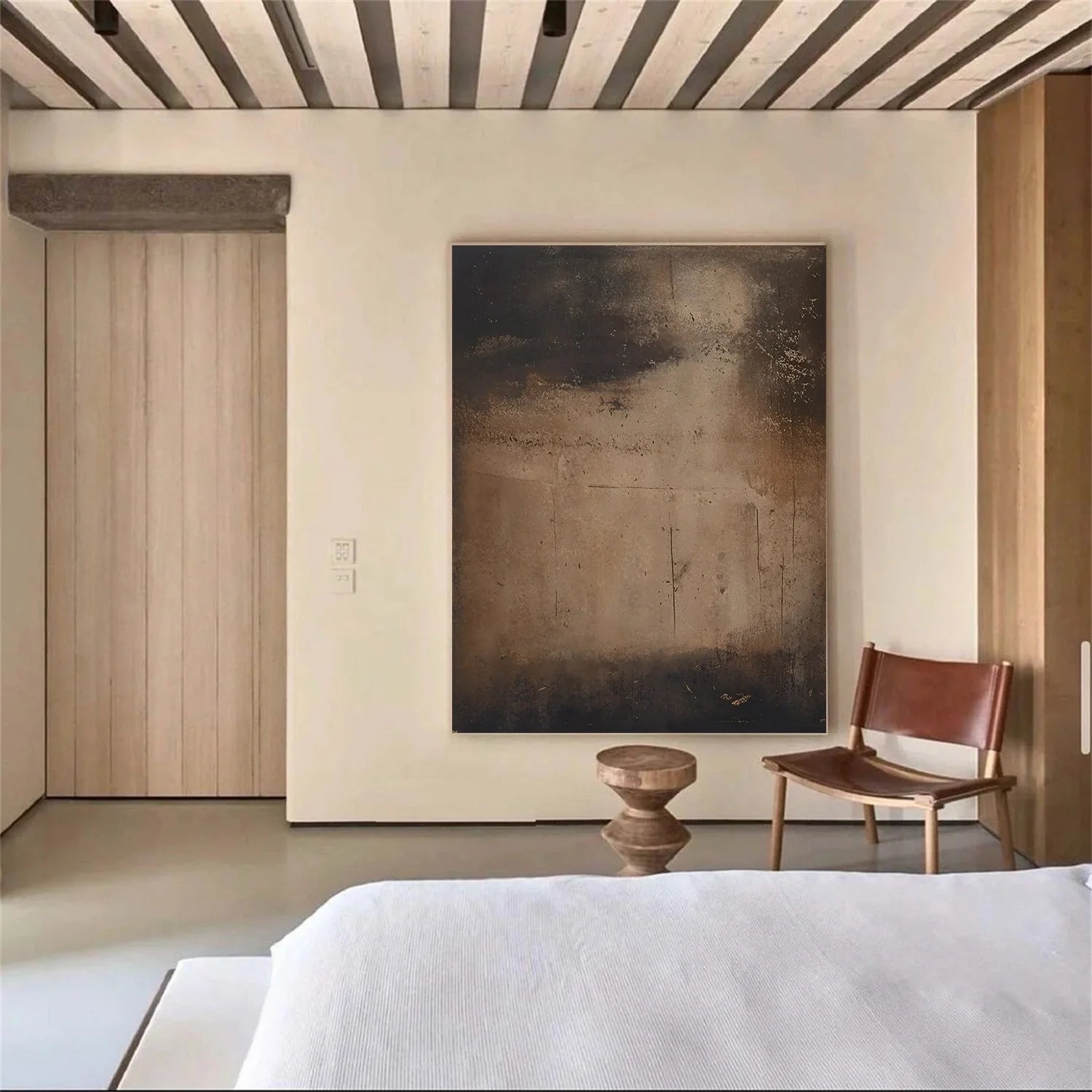 Beige and Brown Abstract Tranquility #WA513