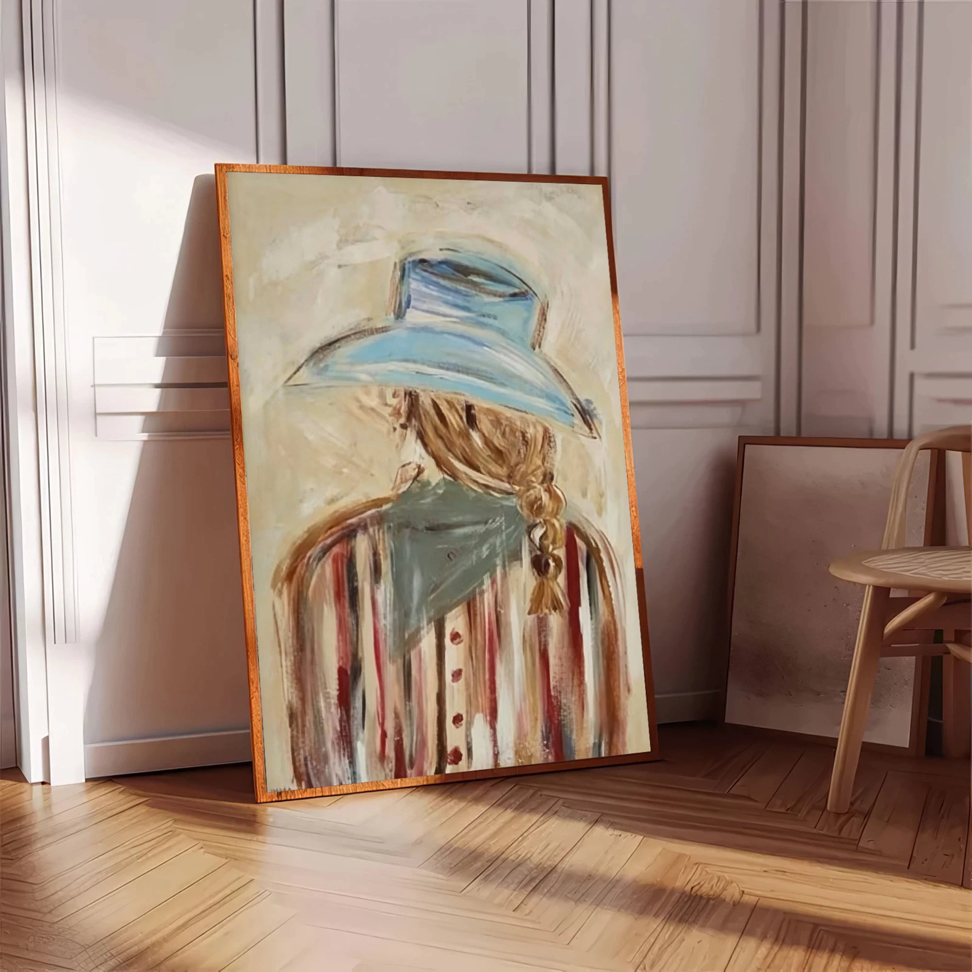 Modern Abstract Hooded Woman Oil Painting #AB189
