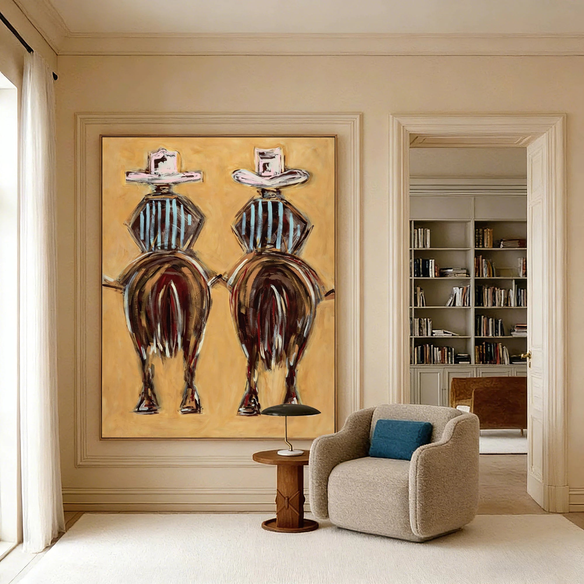 Western Dual Riders Back View Oil Painting #AB316
