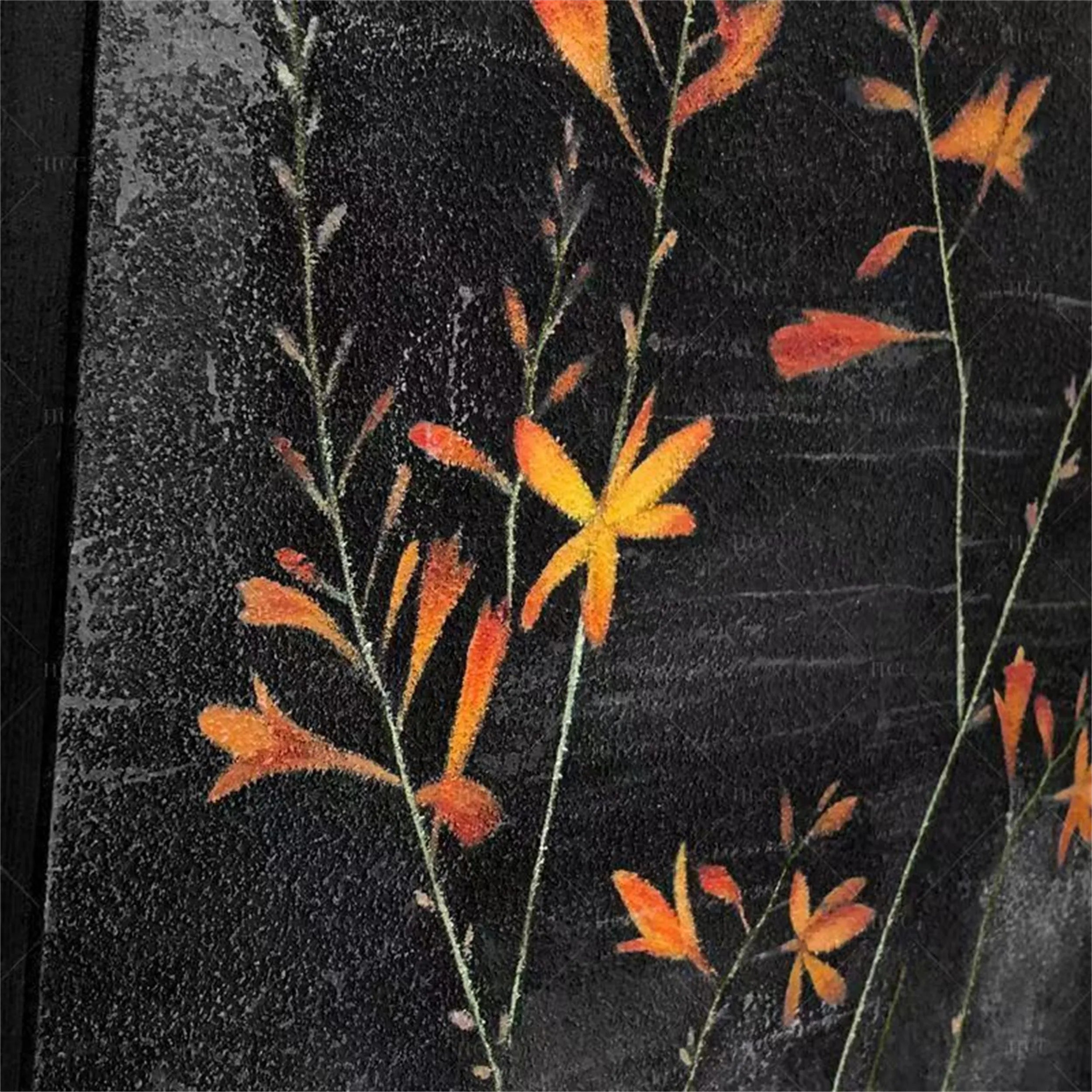 Flower & Tree Abstract Textured Wall Art #FT017