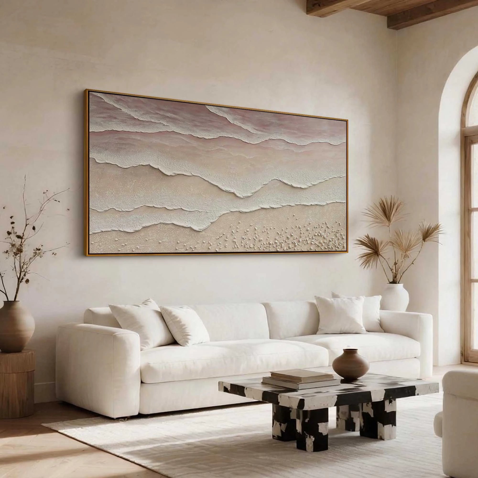 Neutral Tone Minimalist Seascape Art Painting #SK49
