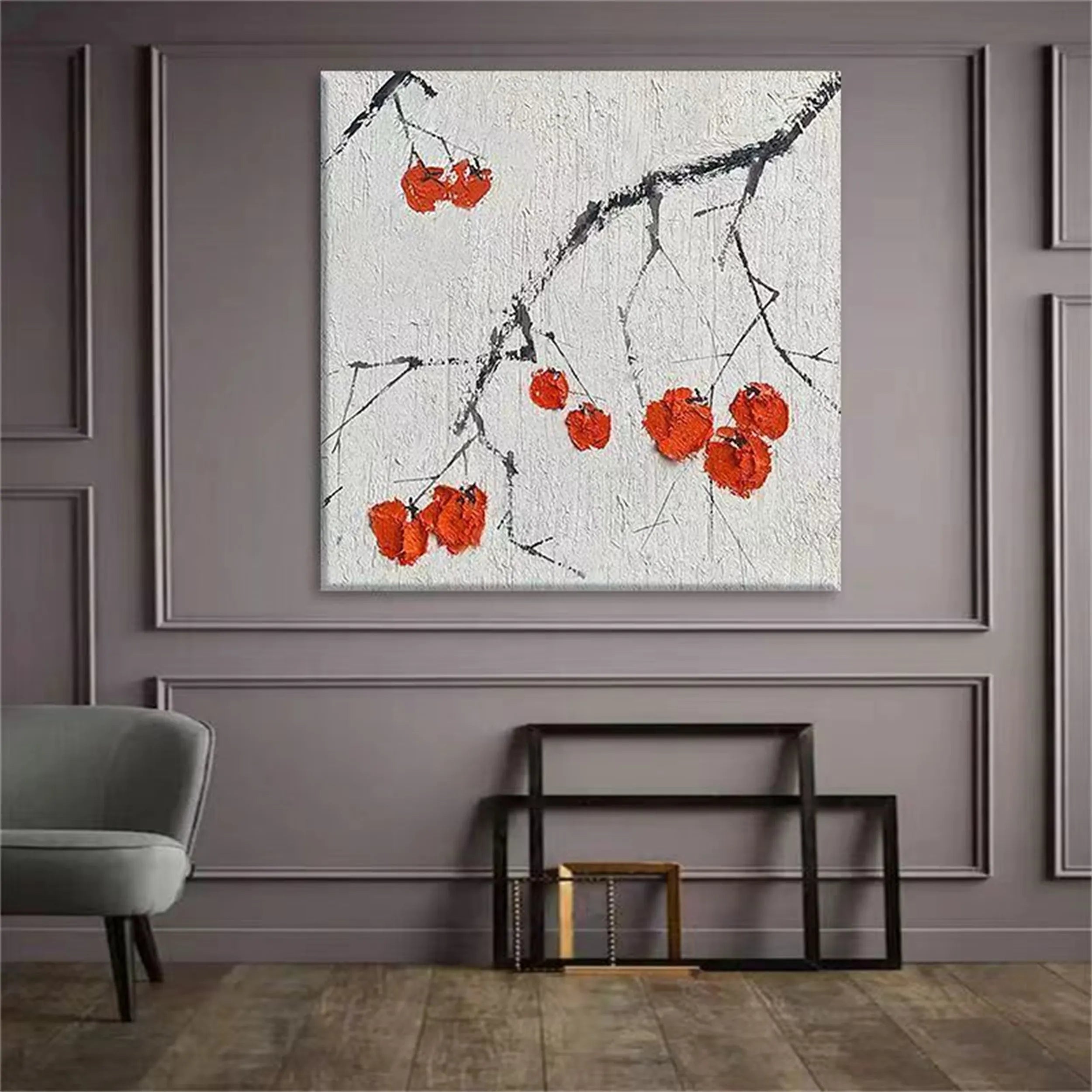 Flower & Tree Abstract Textured Wall Art #FT019
