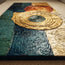 Teal and Gold Textured Geometric Art for Living Room #O7NQYGOU