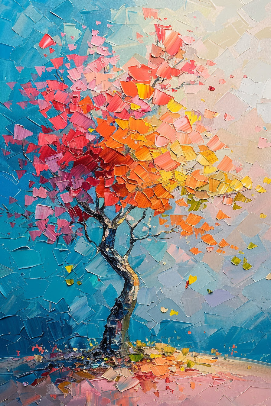 Autumn Tree Impasto Oil Painting #FT209