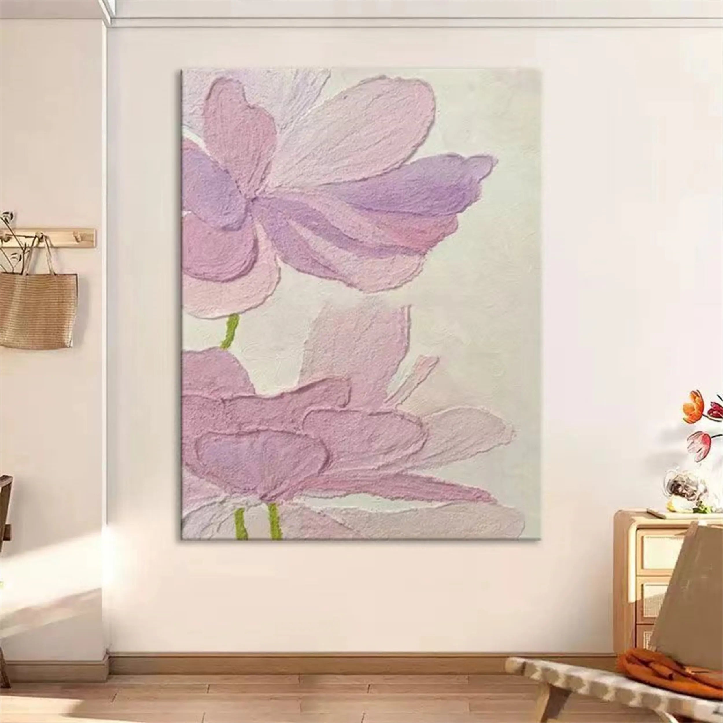 Colorful Flower & Tree Abstract Textured Wall Art #FT021
