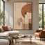 Cream Terracotta Hand-Painted 3D Textured Painting, Offset Arcs #MTMZSI67