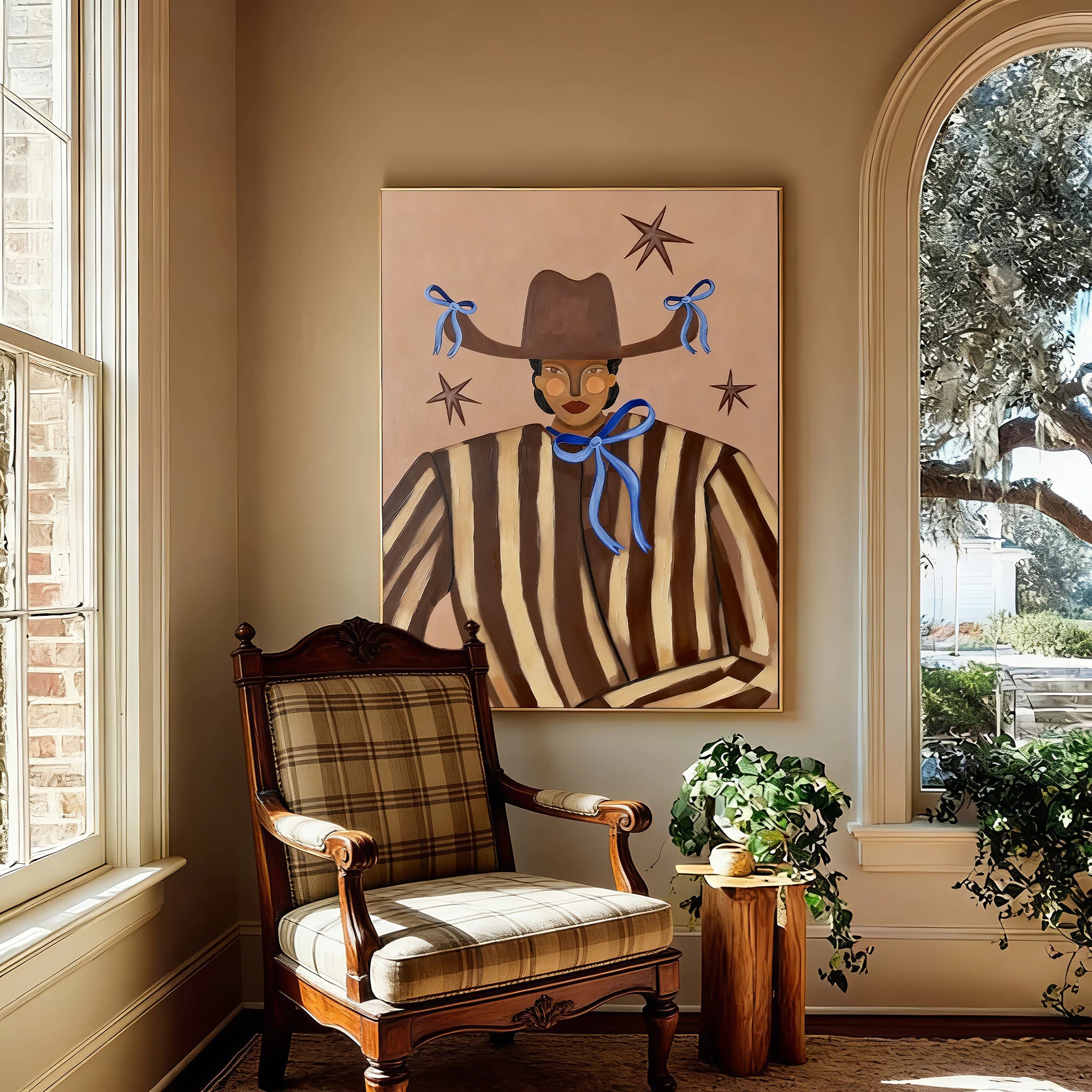 Western Cowgirl Portrait Oil Painting #AB314