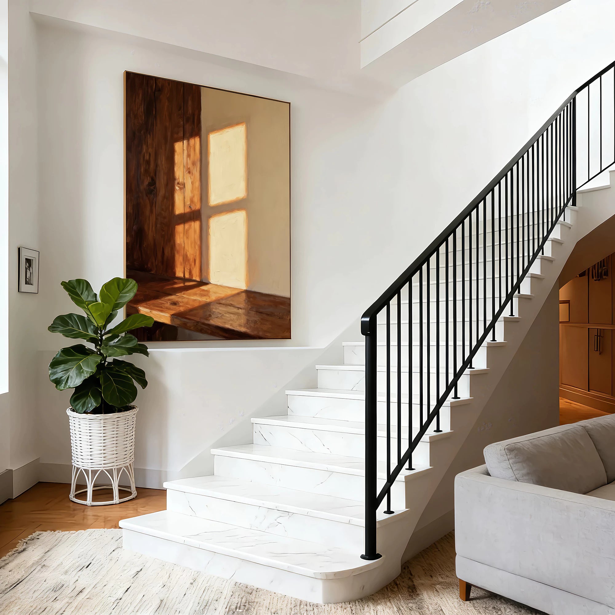 Hand-Painted Sunlight Window Shadow Oil Painting #MZ213