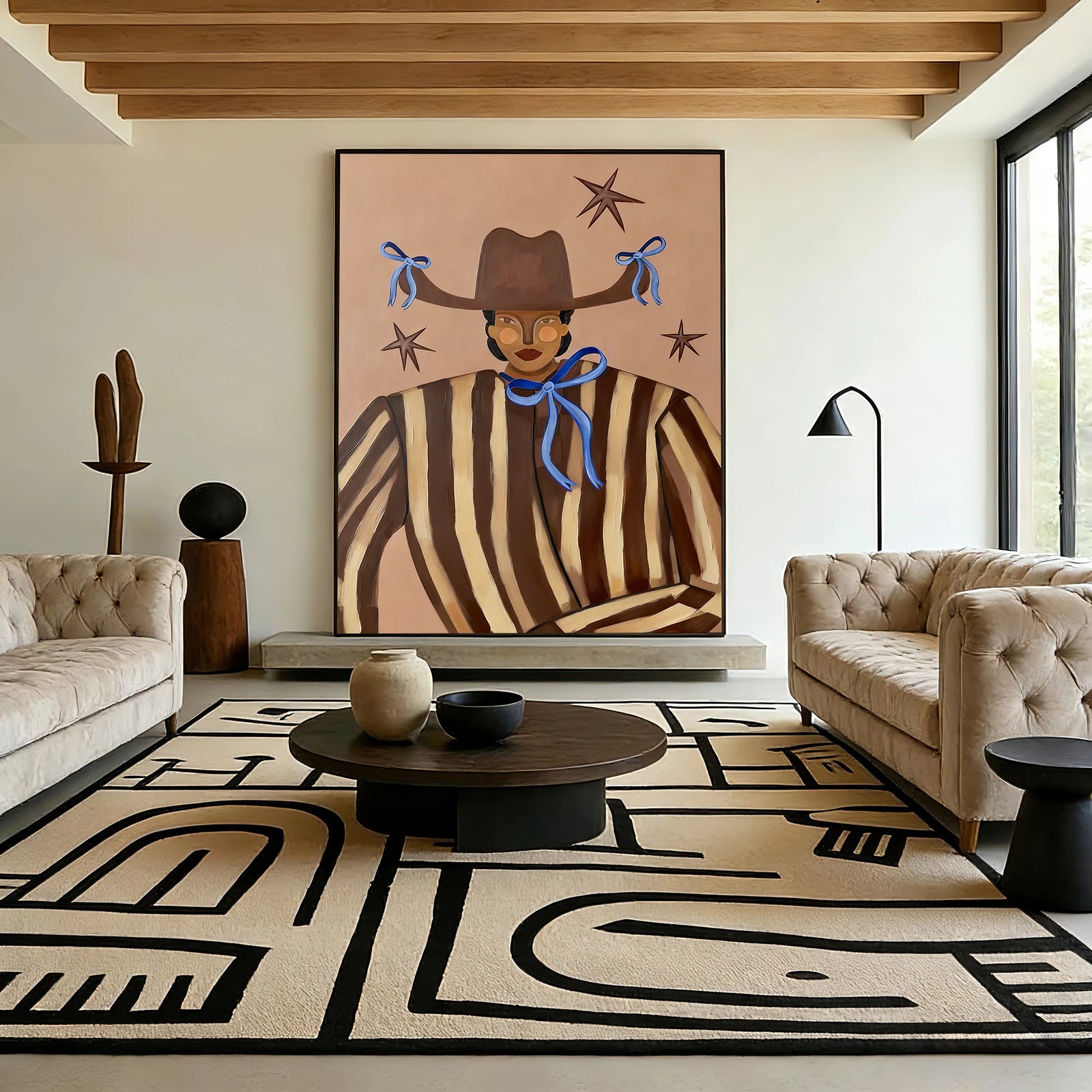 Western Cowgirl Portrait Oil Painting #AB314