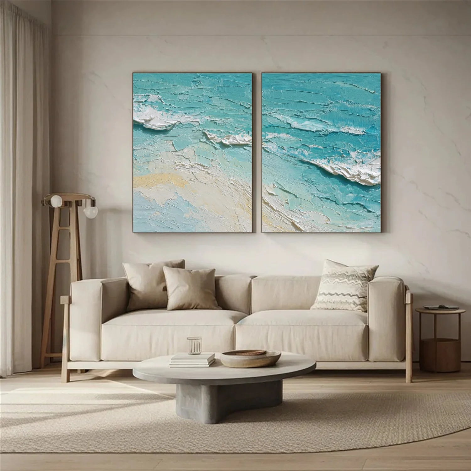 Sea & Sky Abstract_Textured_Wall Art Set of 2 #SK155