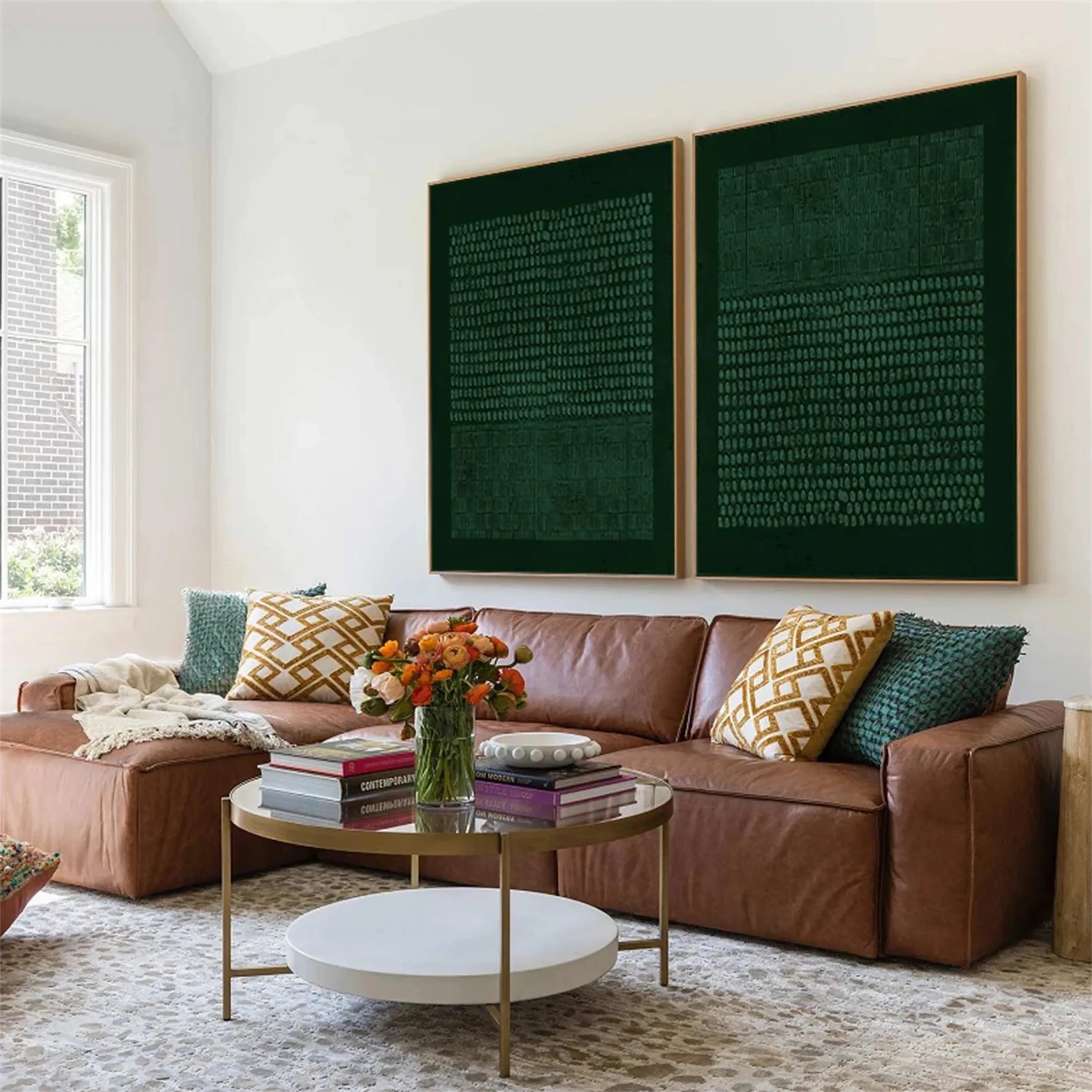 Green Texture Art Set of 2 #GT010