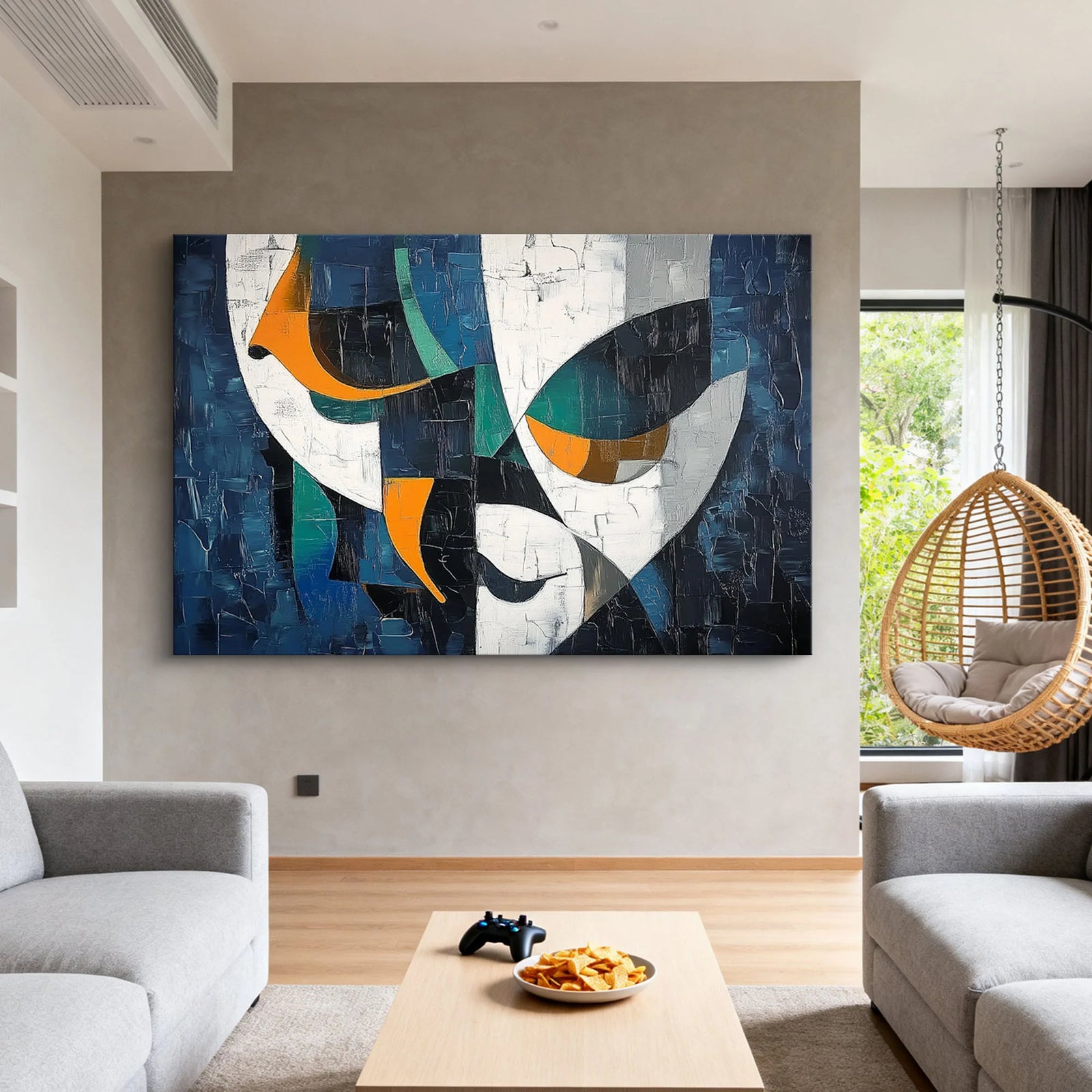 Modern Textured Abstract Expressionist Canvas Artwork #PO389