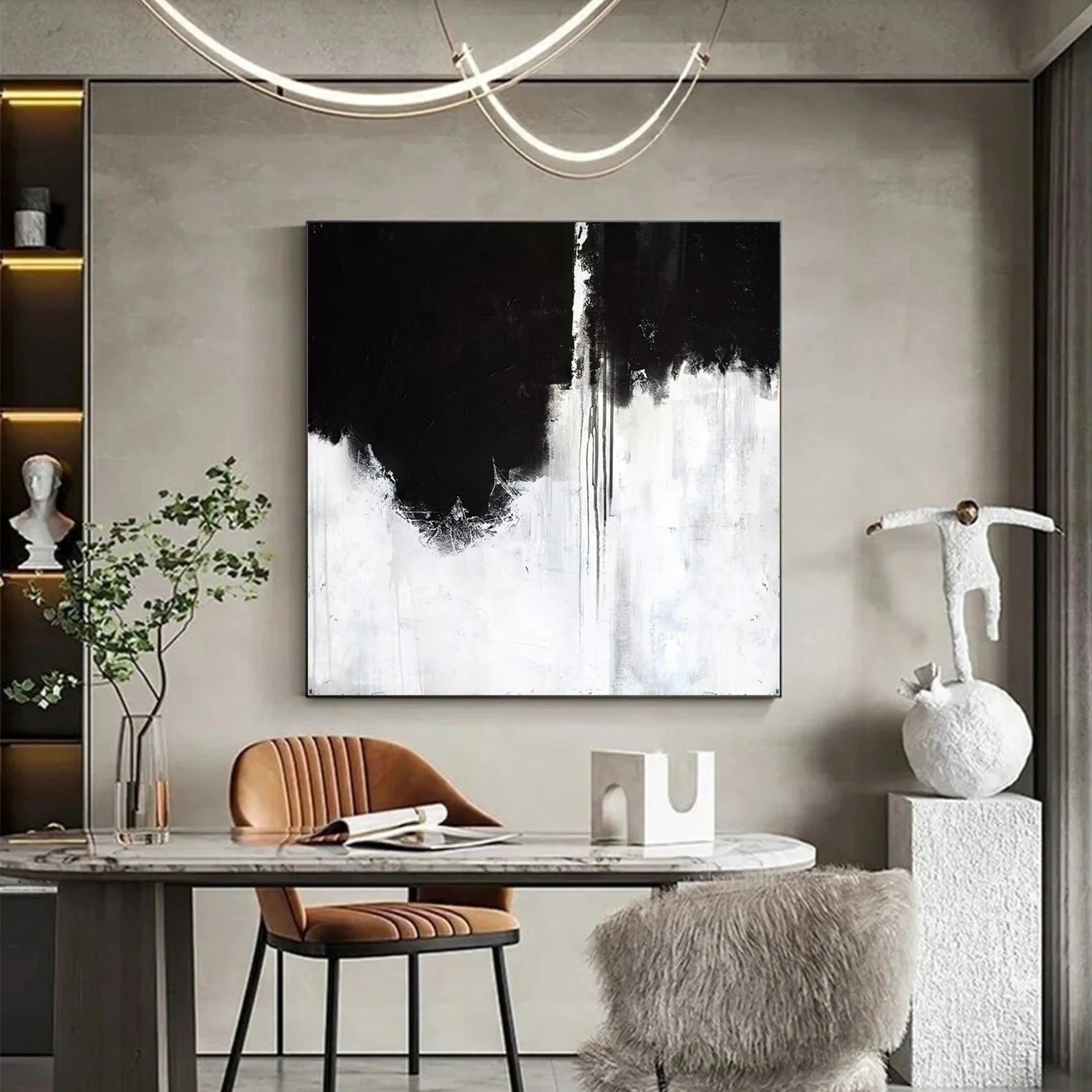 White and Black Minimalistic Art #MD198