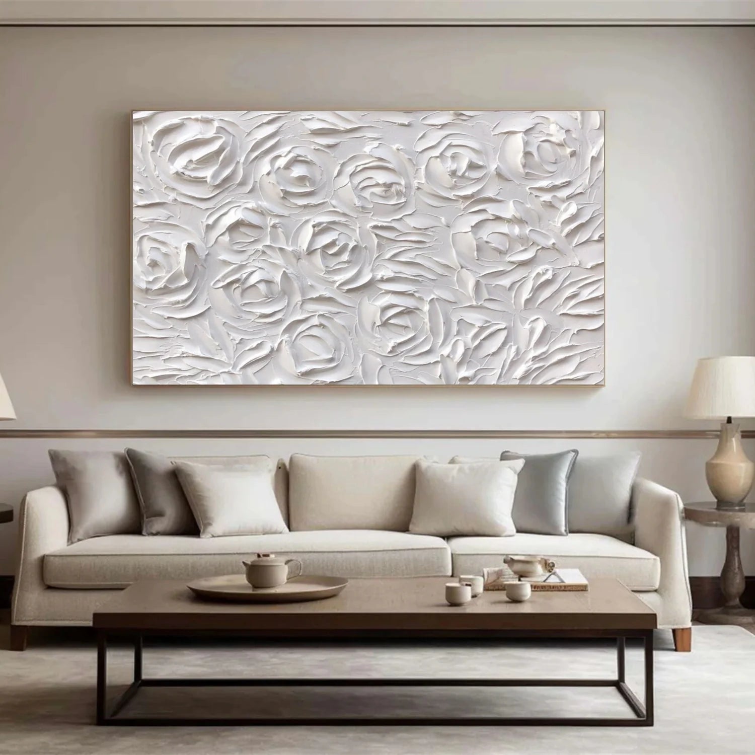 White Minimalistic Textured Art #MD234