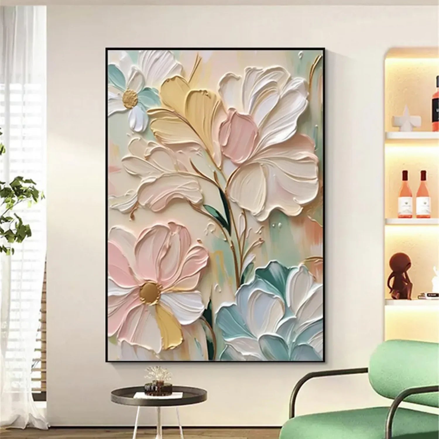Colorful Flower & Tree Abstract Textured Wall Art #FT080