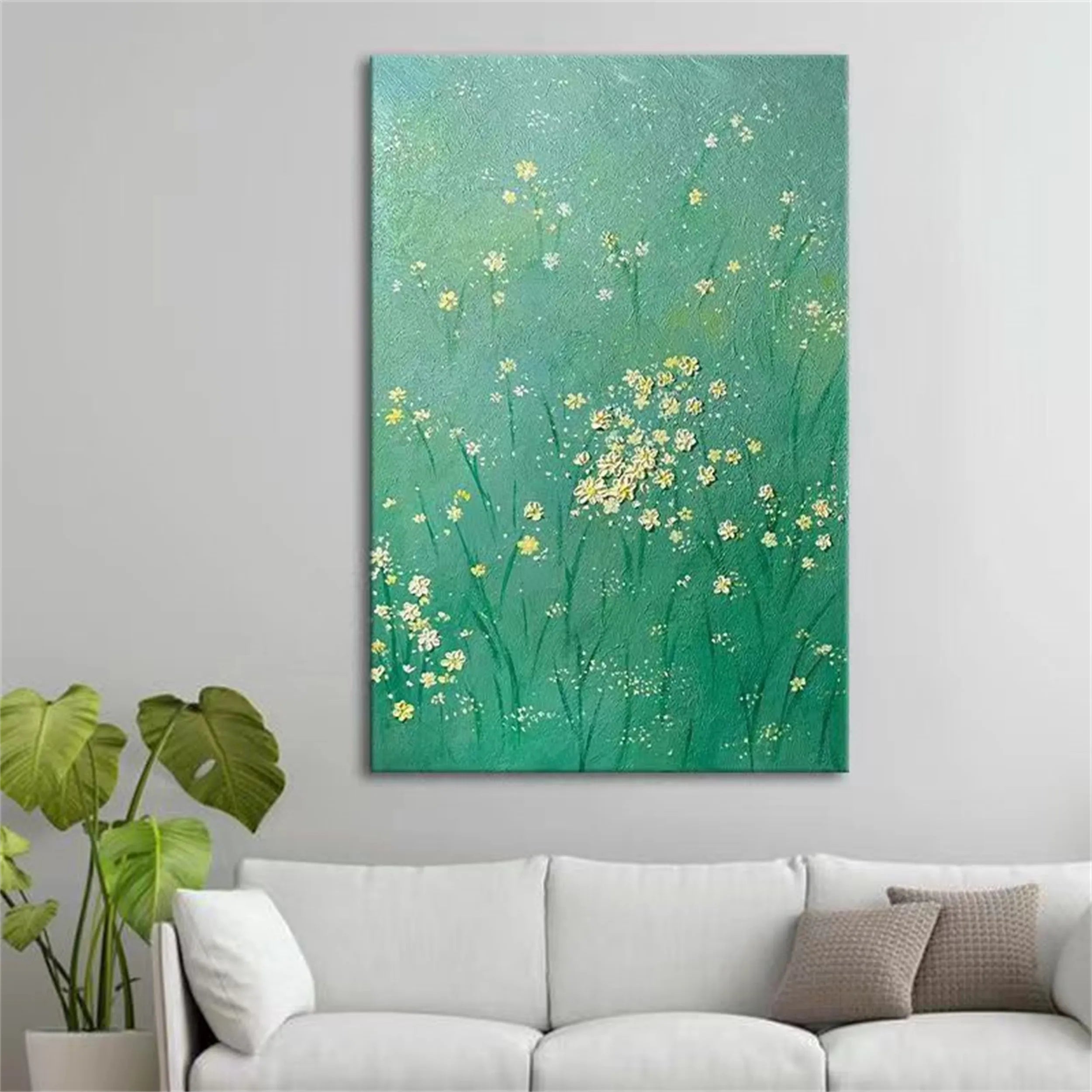 Colorful Flower & Tree Abstract Textured Wall Art #FT007