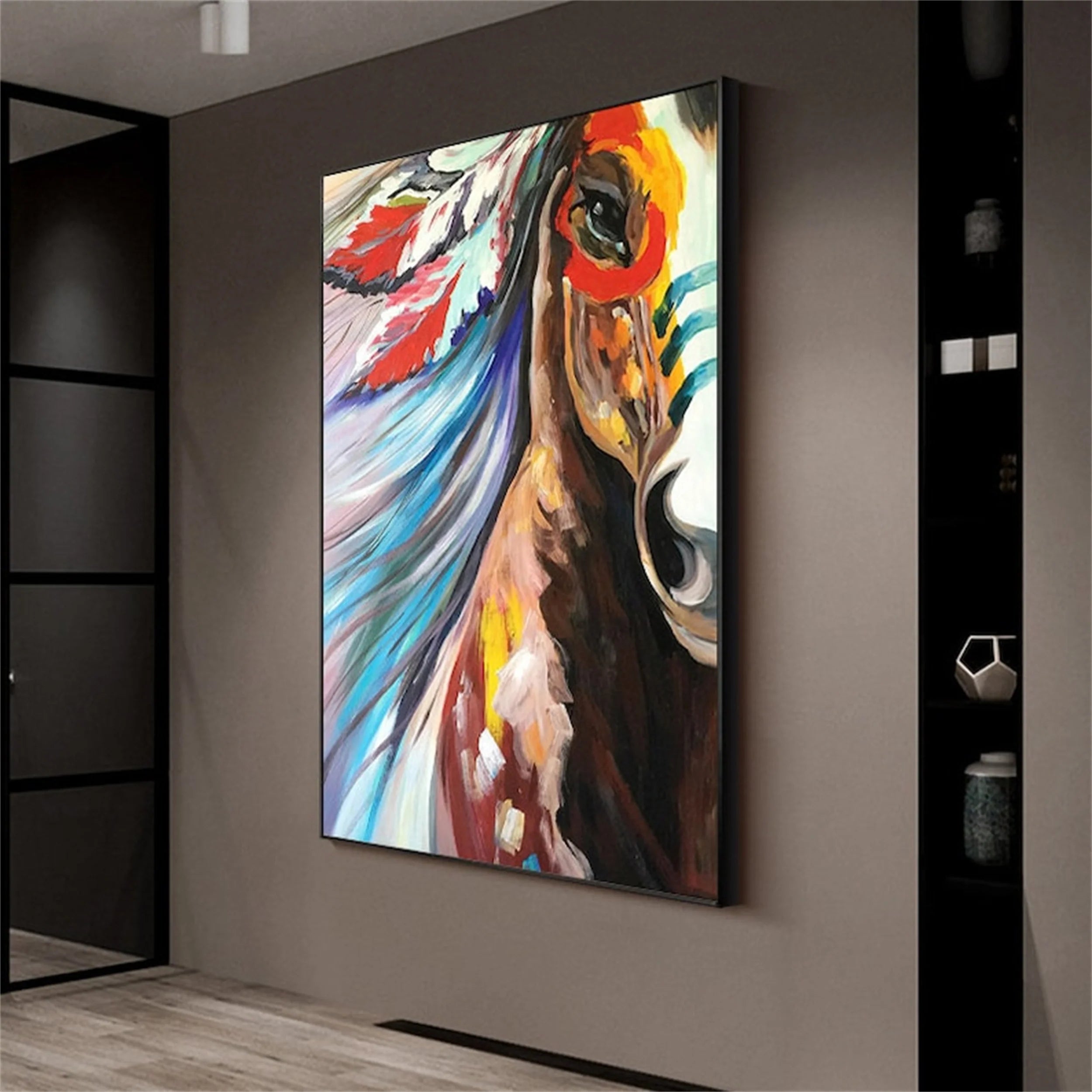 Colorful Horse Abstract Animal Wall Art #AM001