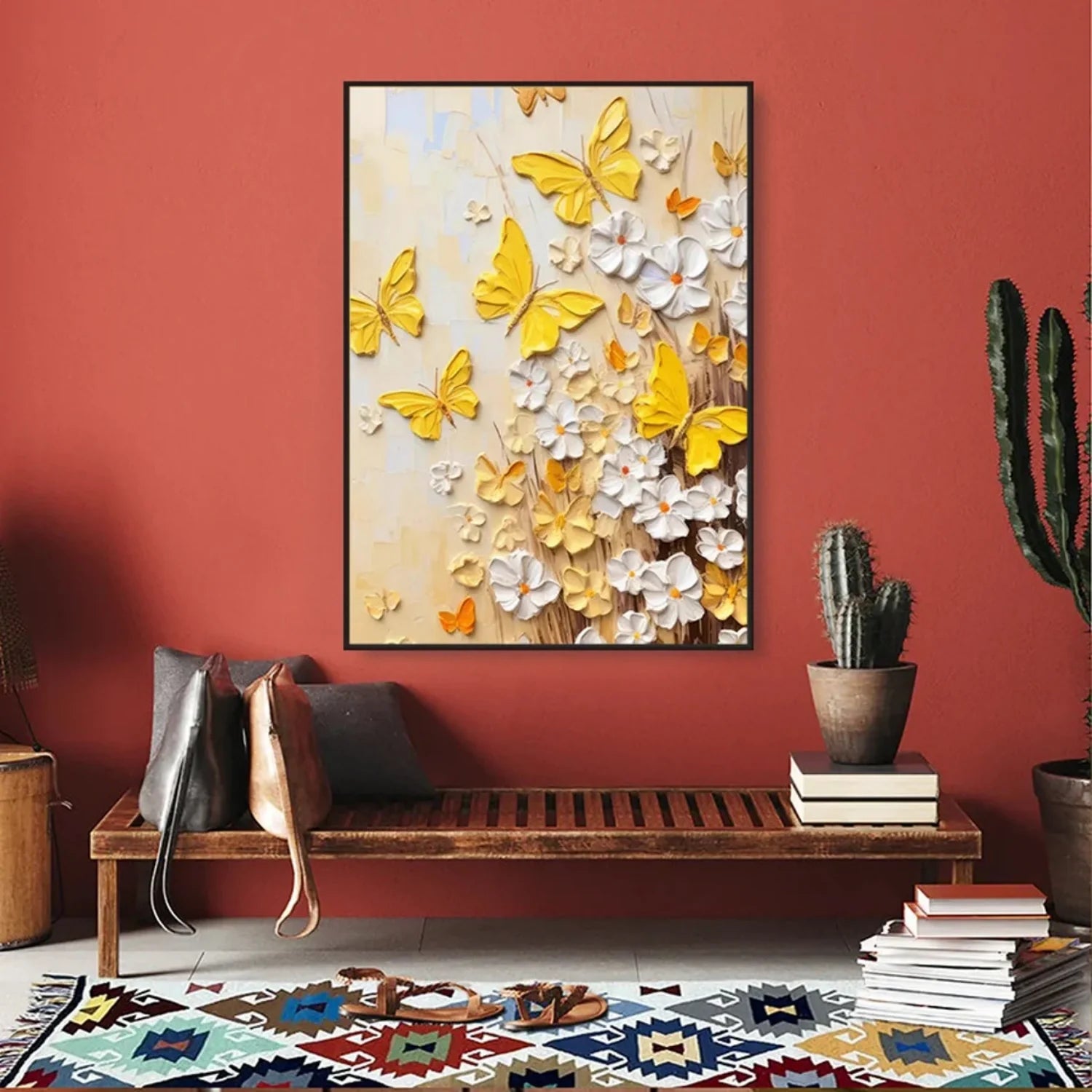 Flower & Tree Abstract Textured Wall Art #FT085