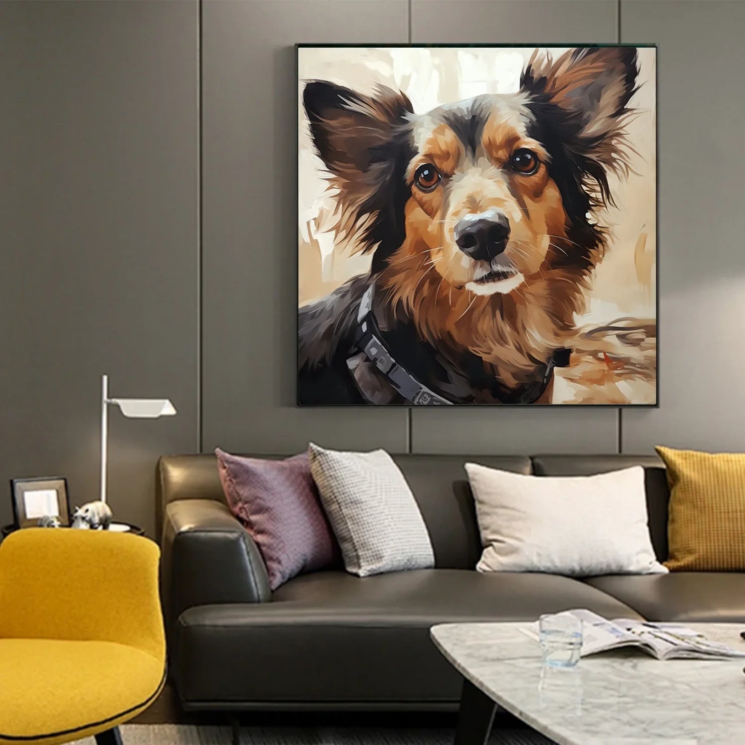 Abstract Animal Dog Wall Art #AM098