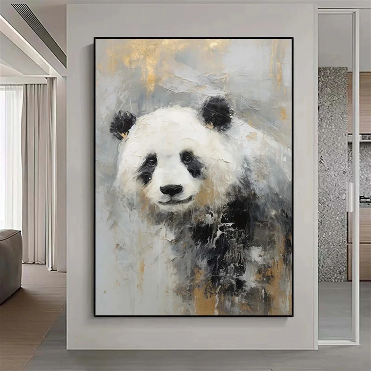 Black and White Abstract Animal Wall Art #AM064