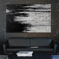 Modern Minimalist Black and White Abstract Oil Painting #JM88