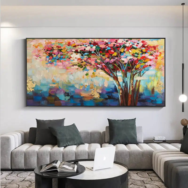 Colorful Flower & Tree Abstract  Wall Art #FT001