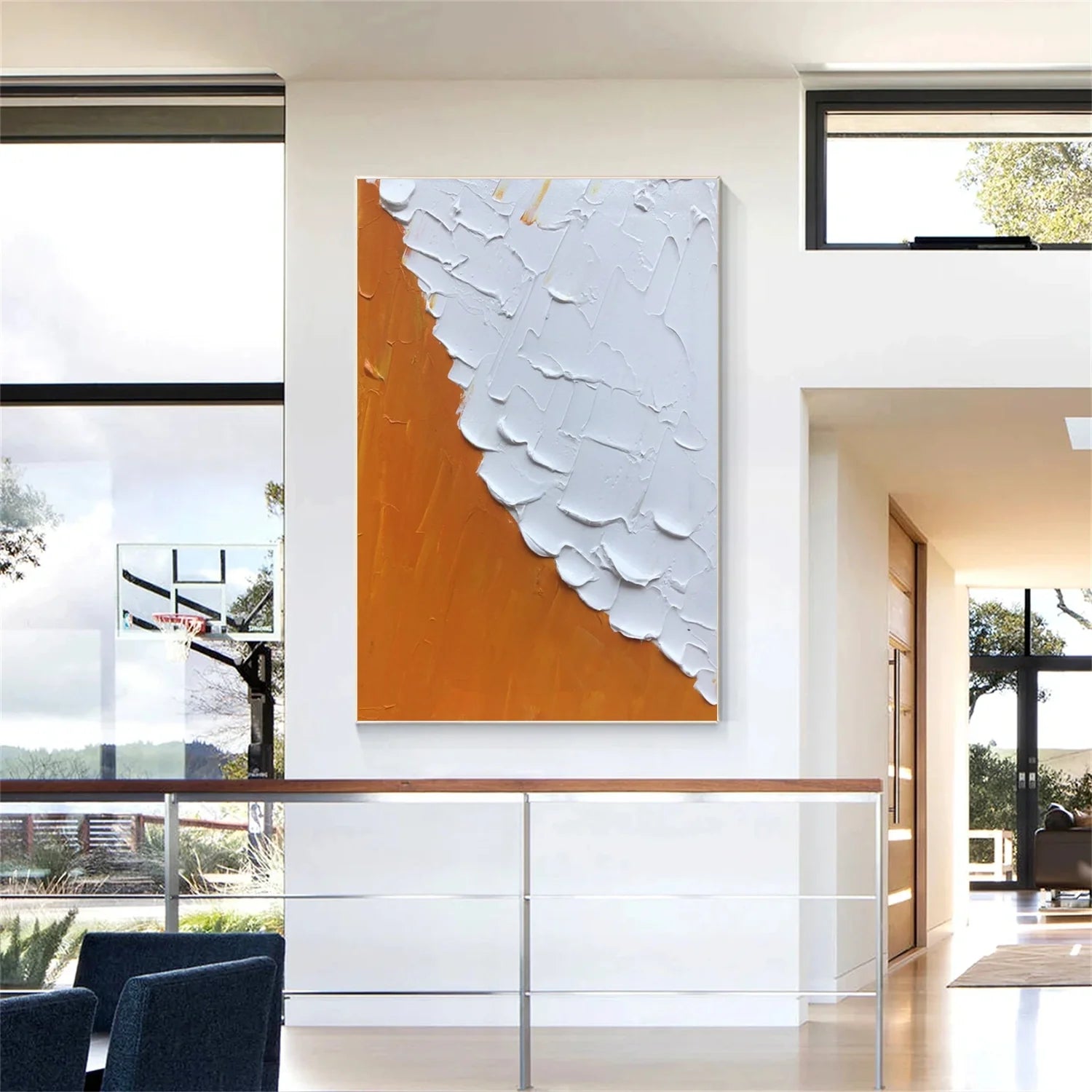 White Minimalistic Textured Art #MD226