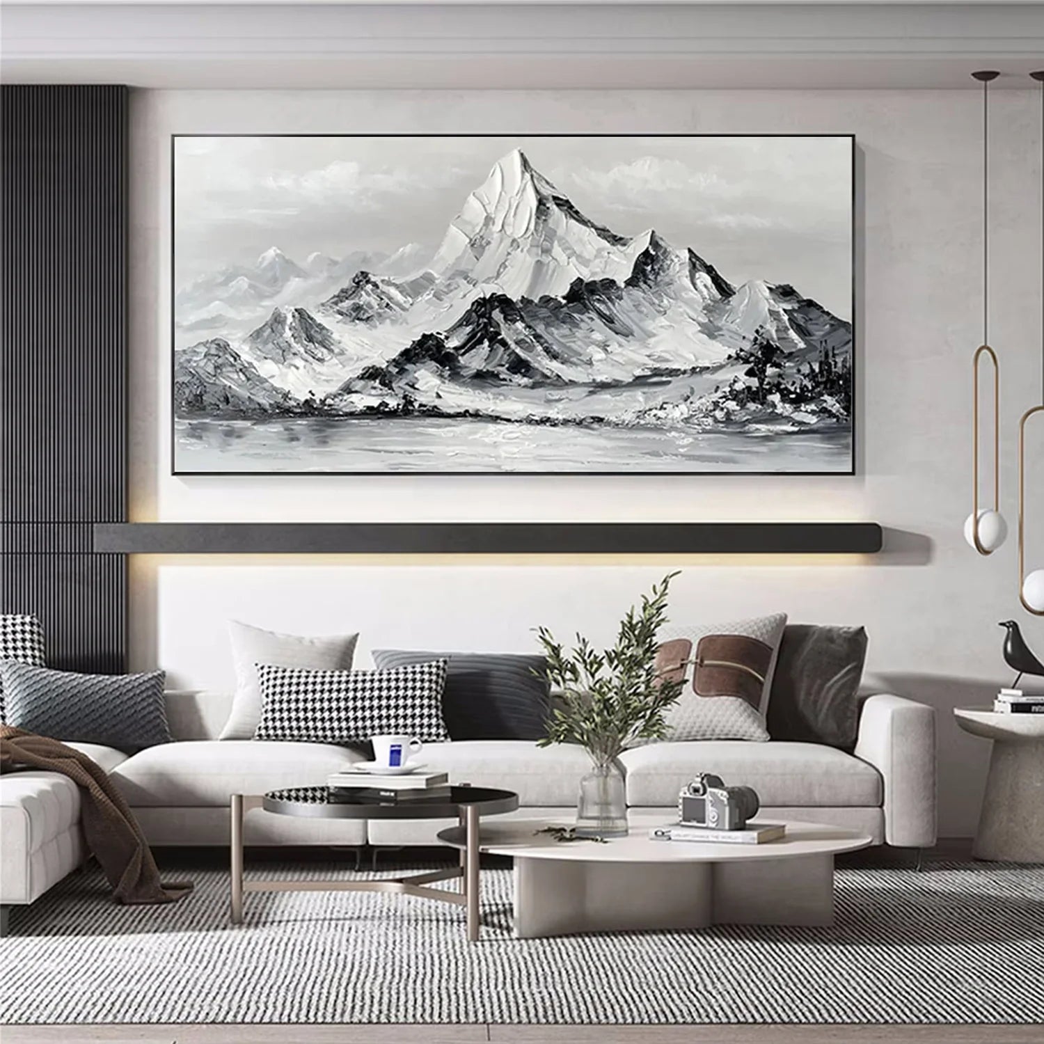 Minimalist Mountain Textured Canvas Art #MD262