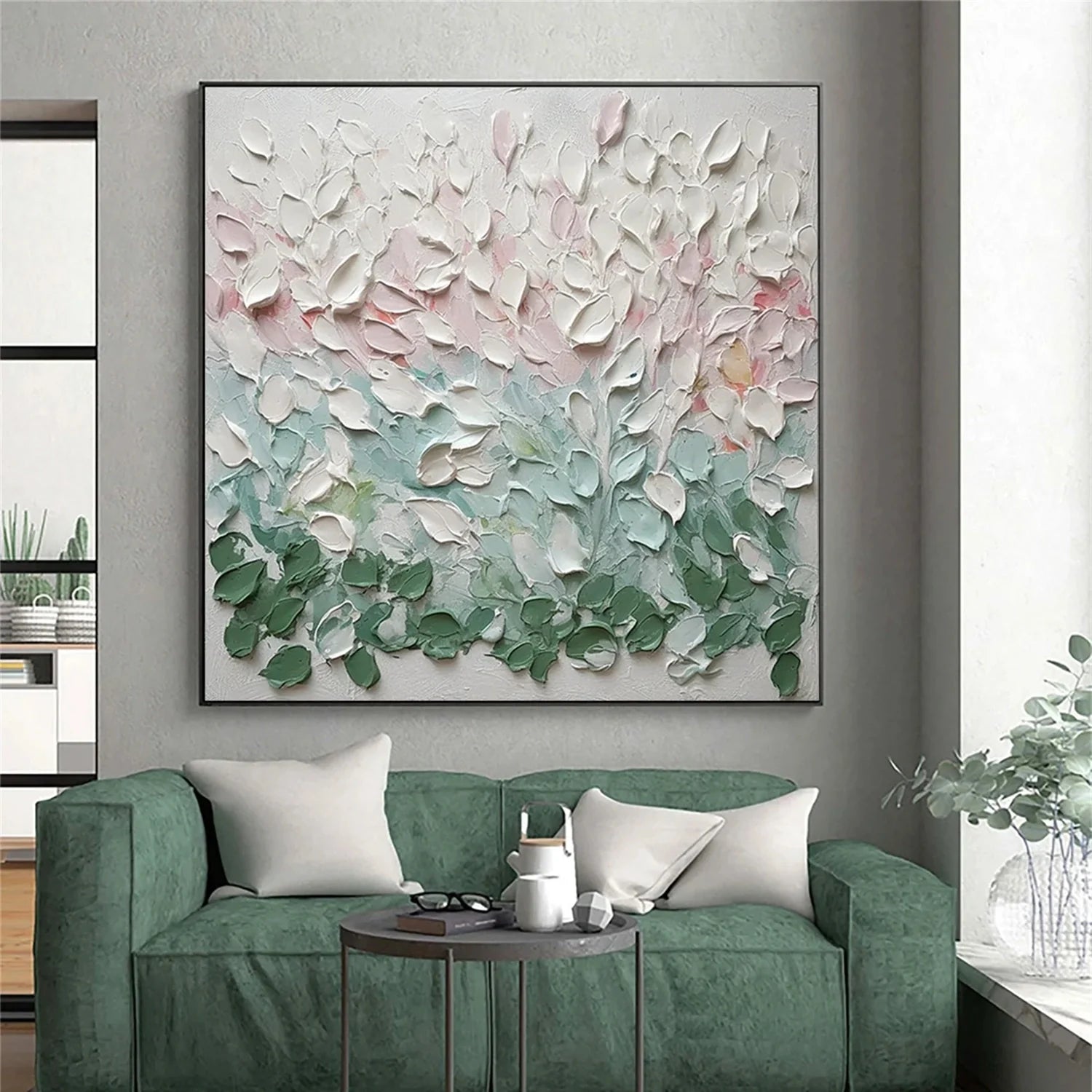 Colorful Flower & Tree Abstract Textured Wall Art #FT058