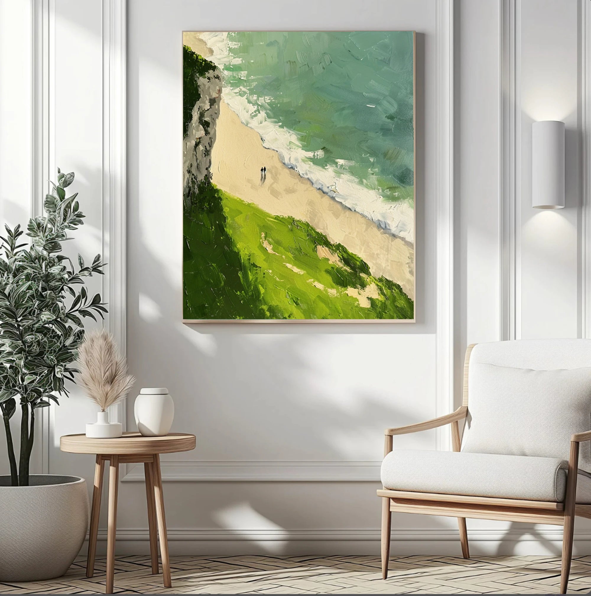 Abstract Green Ocean Wall Art #SK613