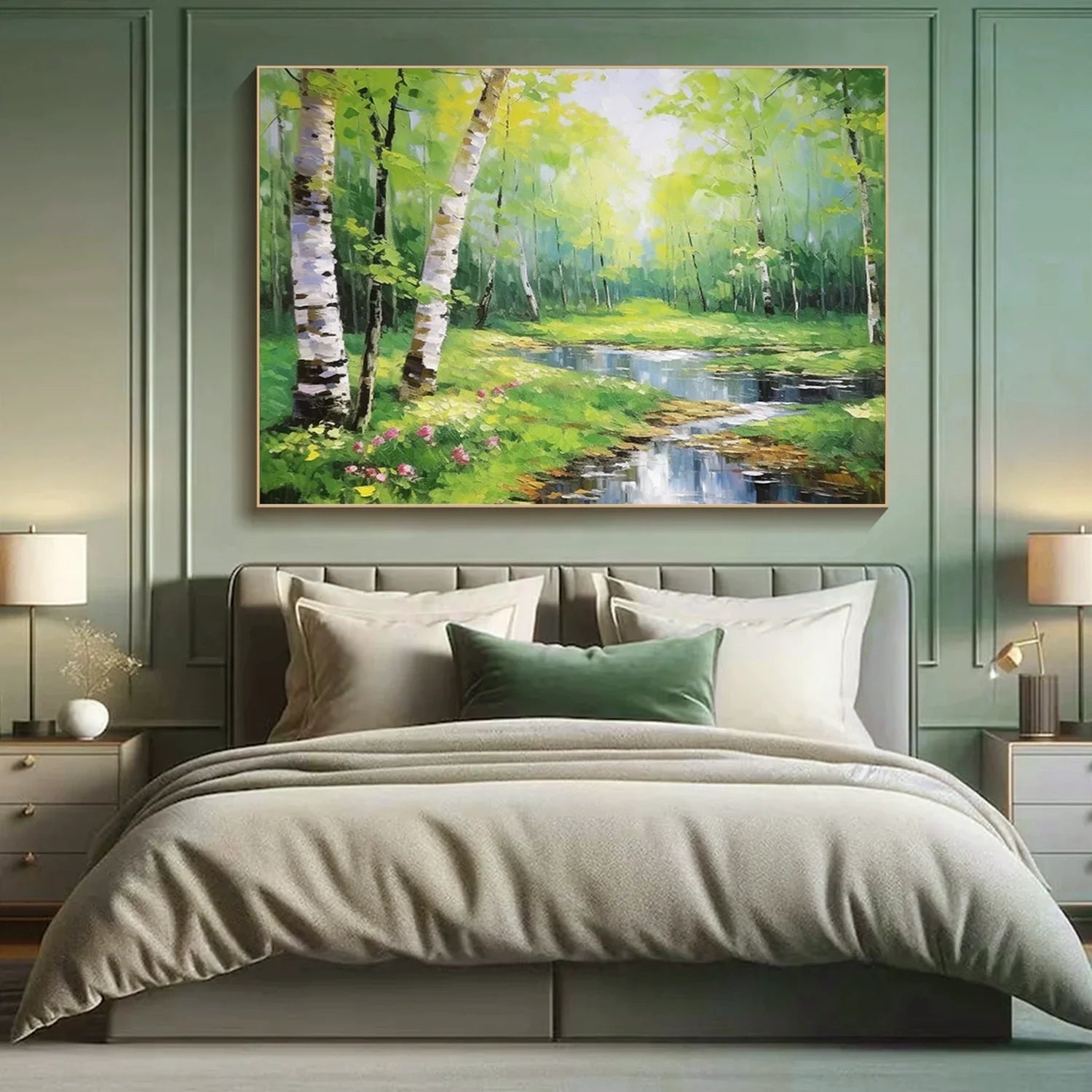 Colorful Flower & Tree Abstract Textured Wall Art #FT067