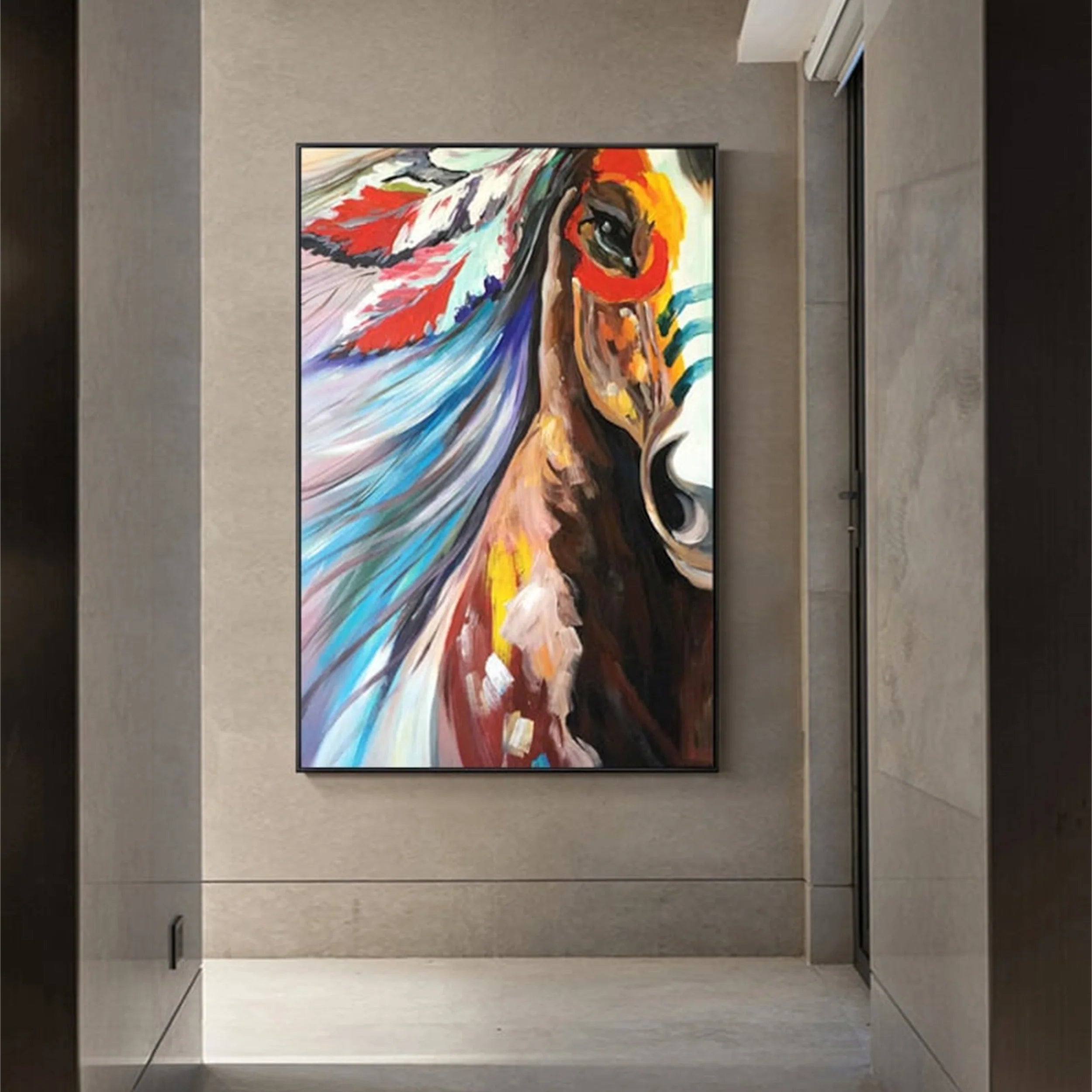 Colorful Horse Abstract Animal Wall Art #AM001