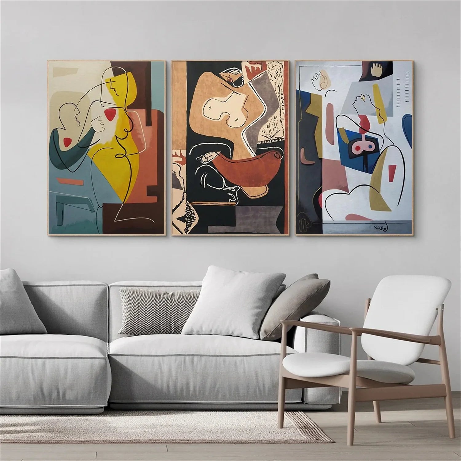 Abstract Portrait_Wall Art Set of 3 #AB064