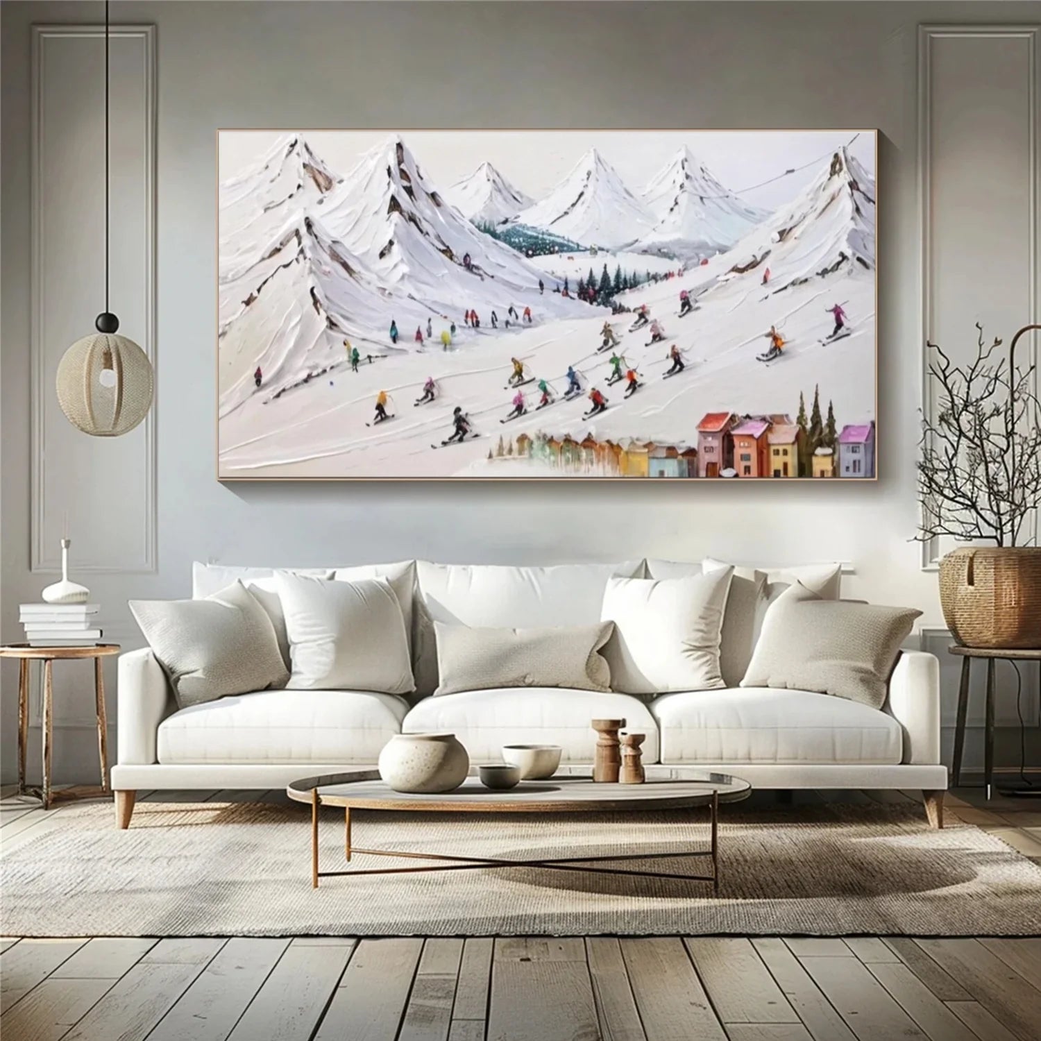 Skiing Sport_Textured Wall Art #AS045