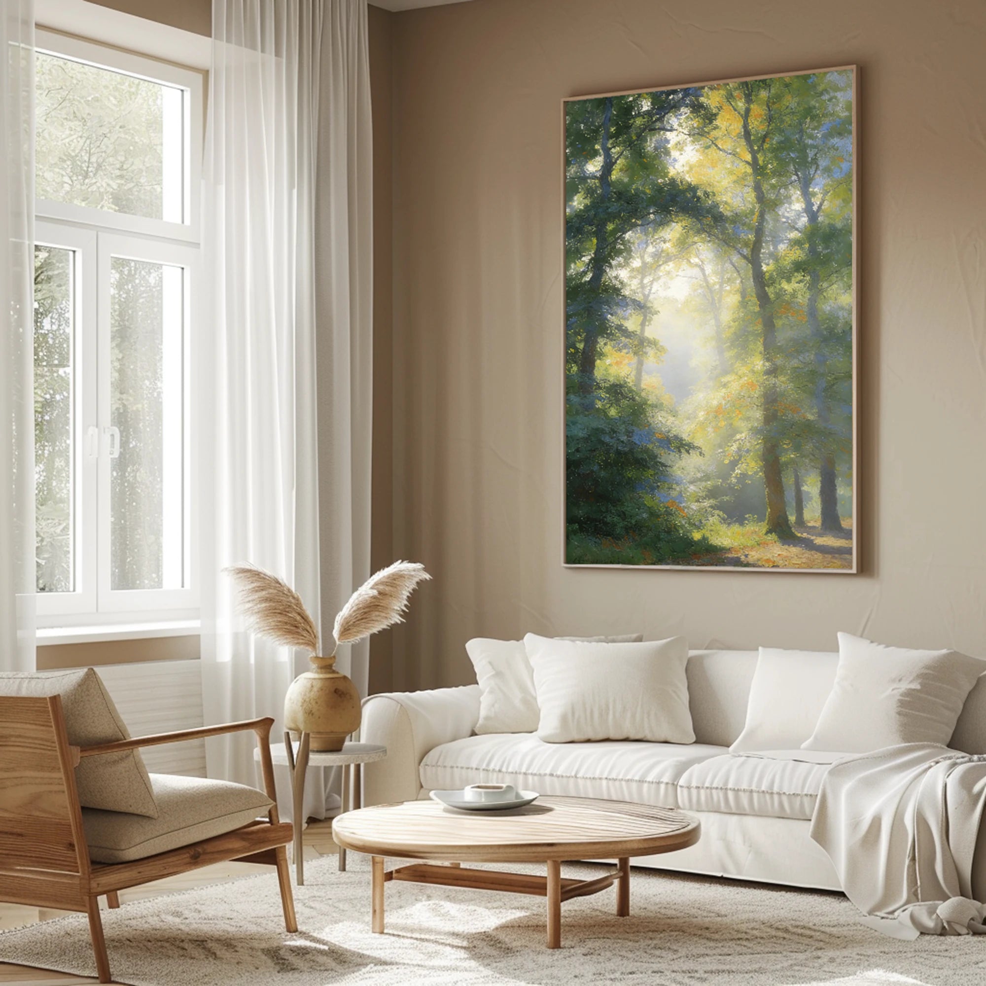 Soft Light Forest Original Canvas Art #FJ671