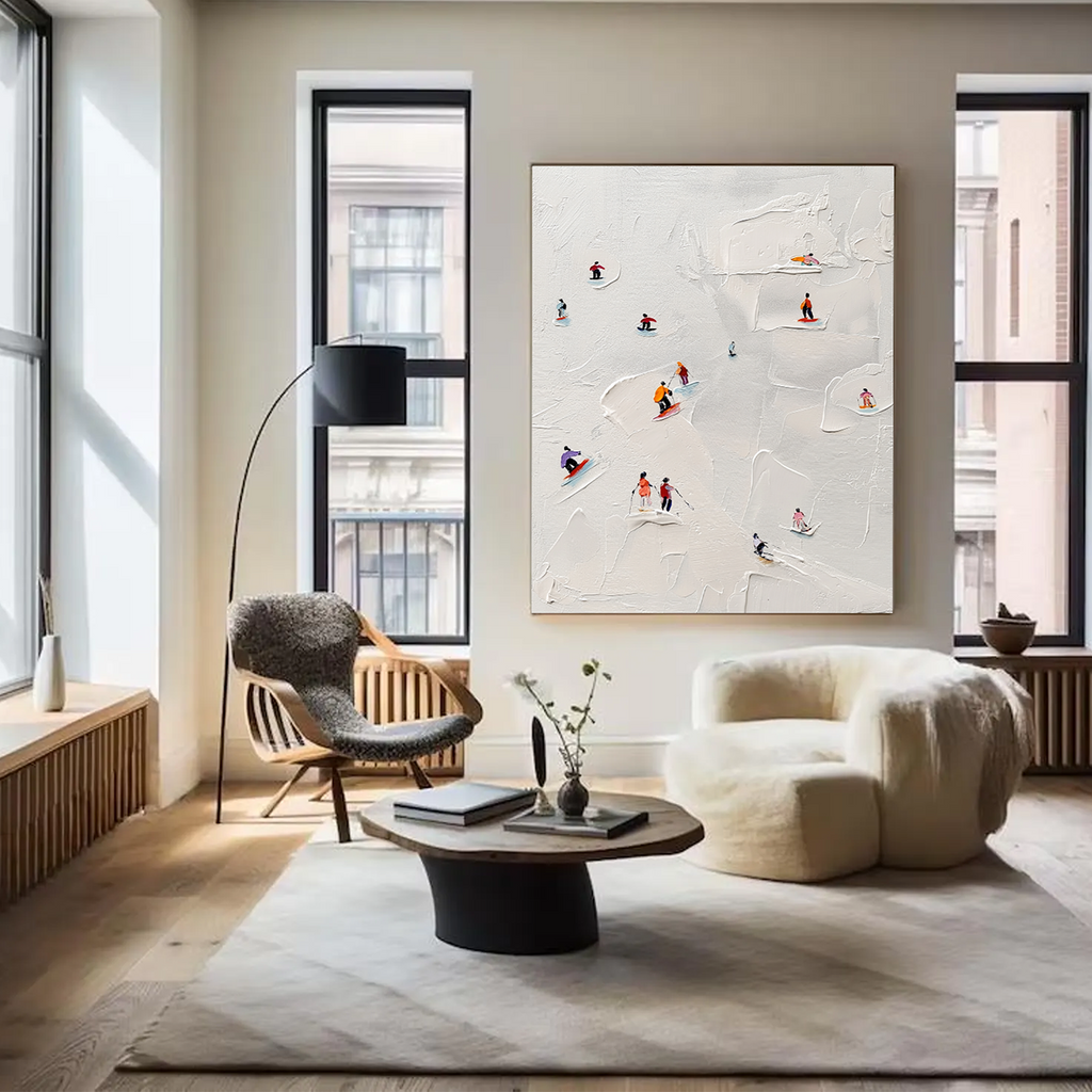 Minimalist White Impasto Decor #AS192
