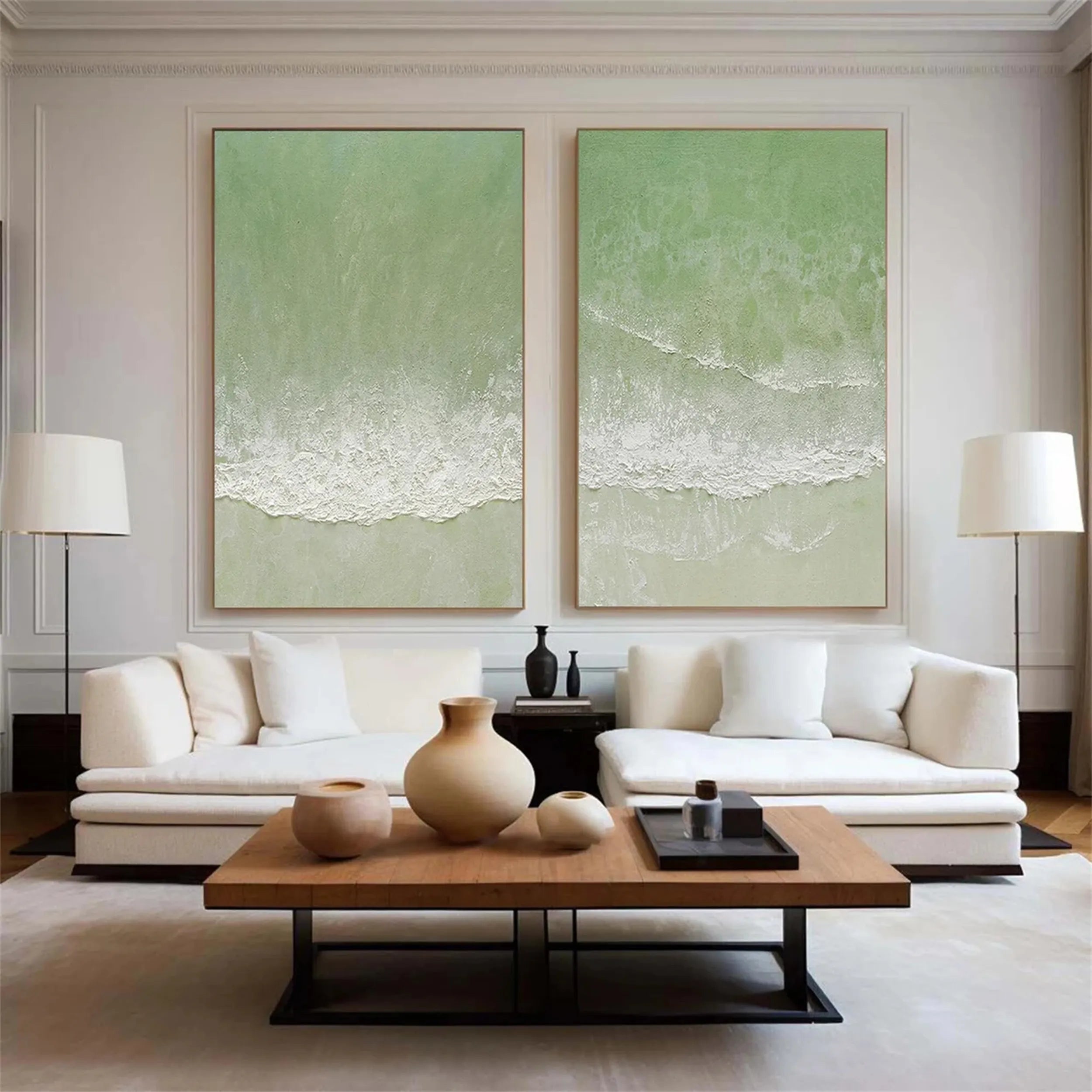 Green Texture Art Set of 2 #GT033