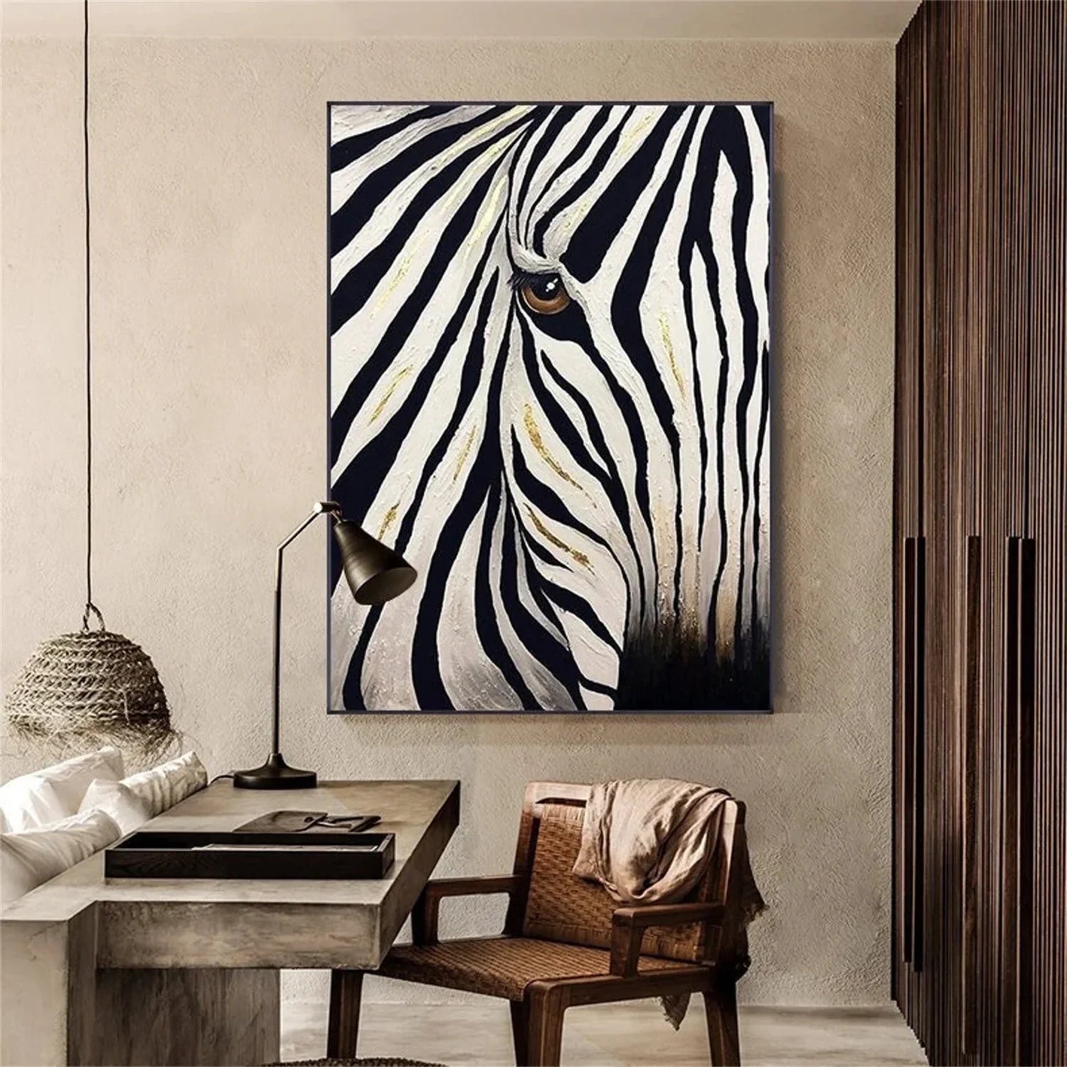 Black and White Abstract Animal Wall Art #AM068