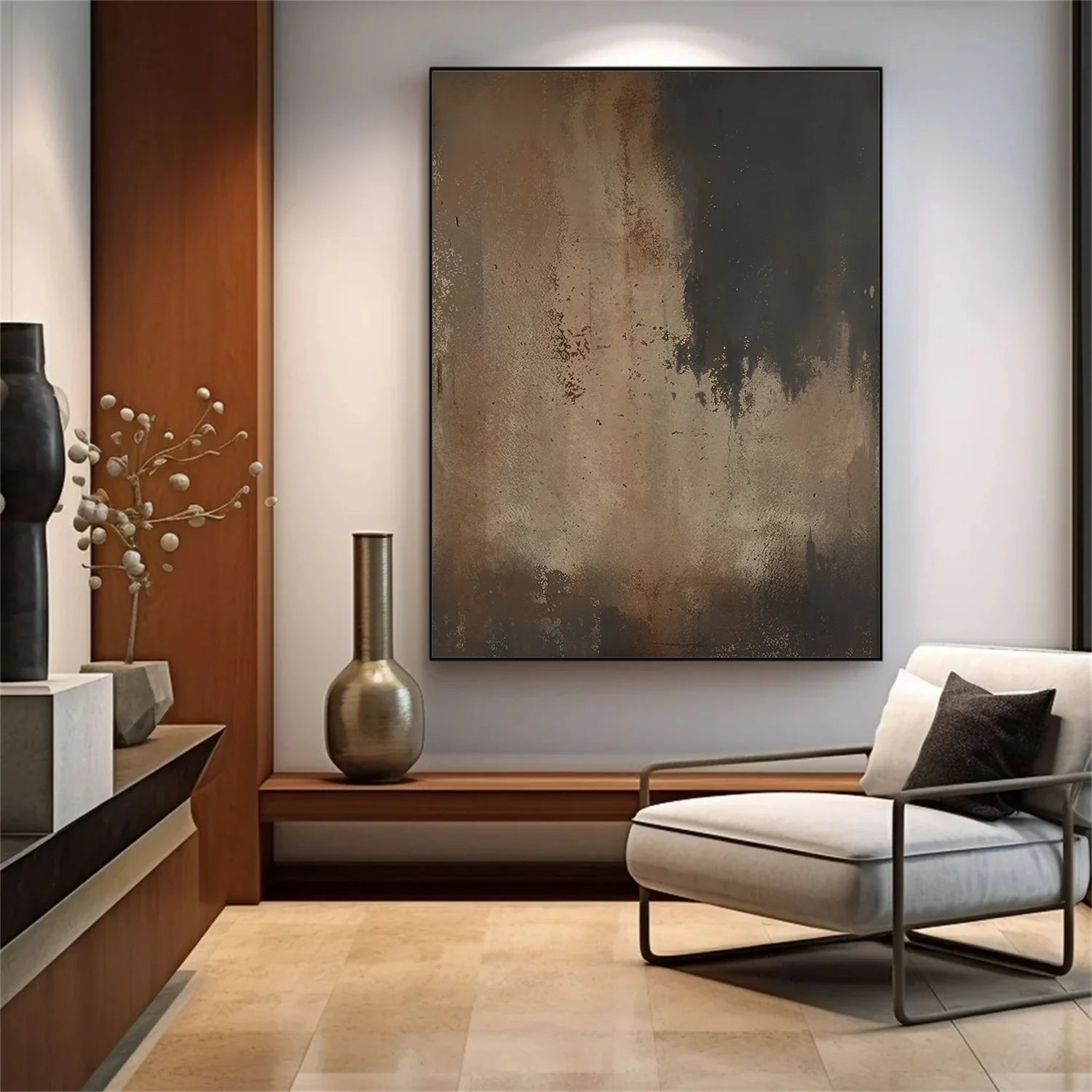 Beige and Brown Abstract Tranquility #WA512
