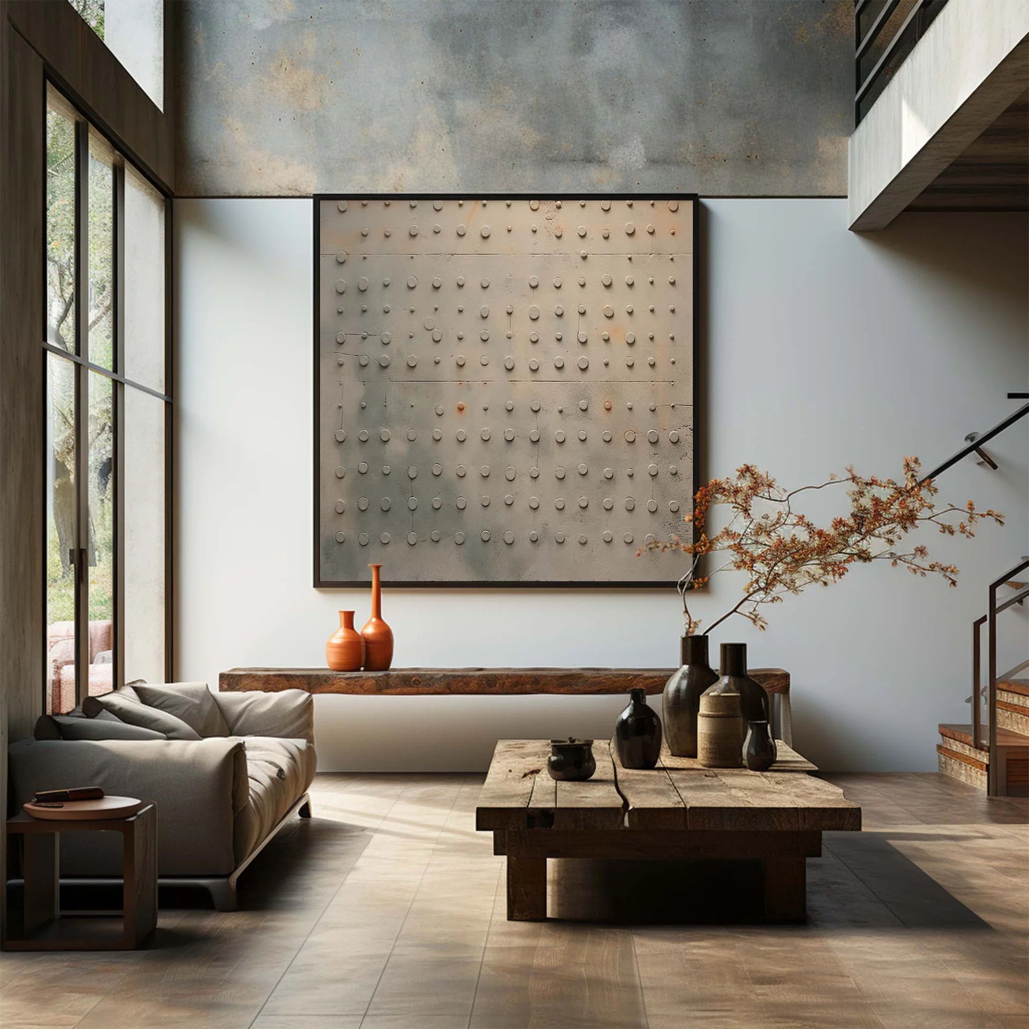 Modern Neutral Tones 3D Textured Oil Painting #MD229