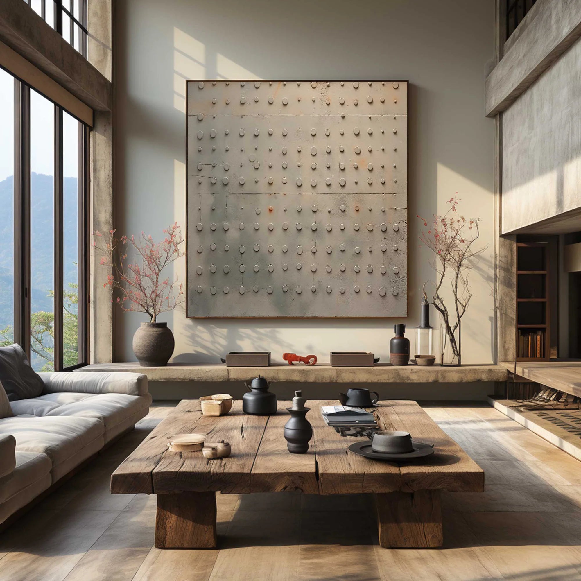 Modern Neutral Tones 3D Textured Oil Painting #MD229