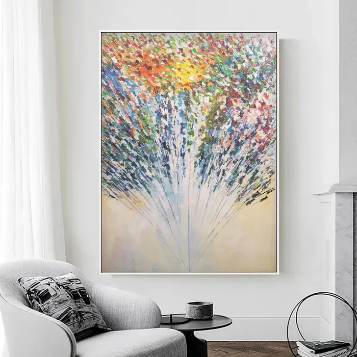 Colorful Flower & Tree Abstract Wall Art #FT005