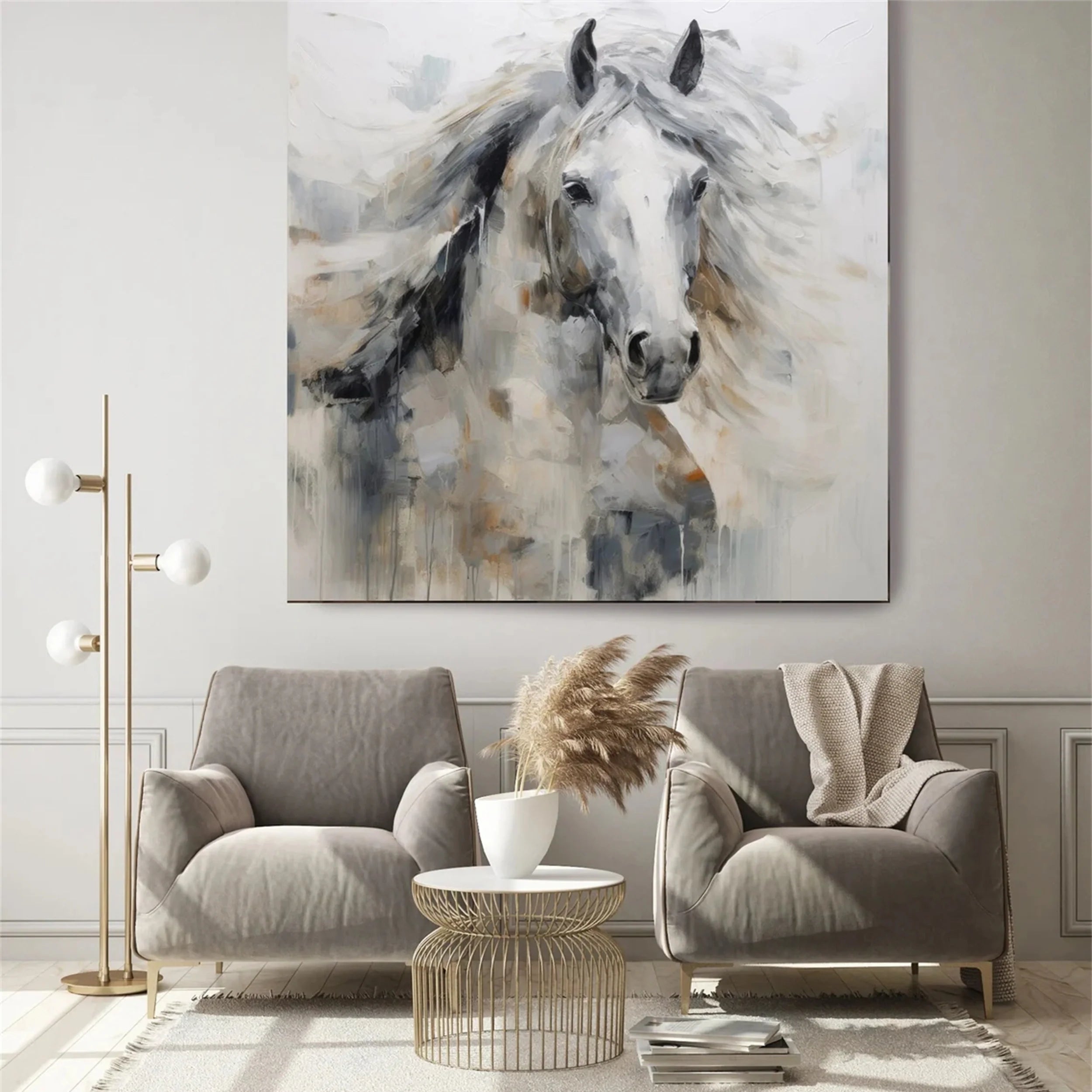 Colorful Horse Abstract Animal Wall Art #AM008